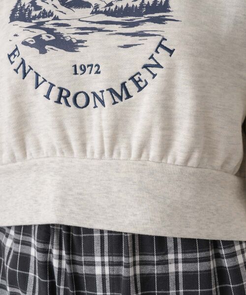 RETRO GIRL(レトロガール)の「裏起毛ショート刺繍トレーナー(スウェット・レディース・ナチュラル/ダークブラウン/ダークブルー・FREE)」の15枚目の写真