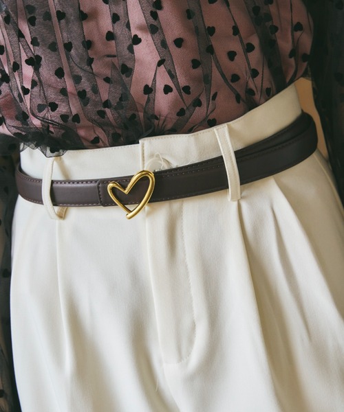 Birthday room(バースデイルーム)の「ハートモチーフベルト(ベルト・レディース・ブラック/ブラウン・FREE)」の1枚目の写真