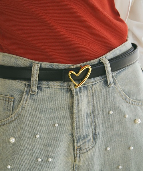 Birthday room(バースデイルーム)の「ハートモチーフベルト(ベルト・レディース・ブラック/ブラウン・FREE)」の2枚目の写真