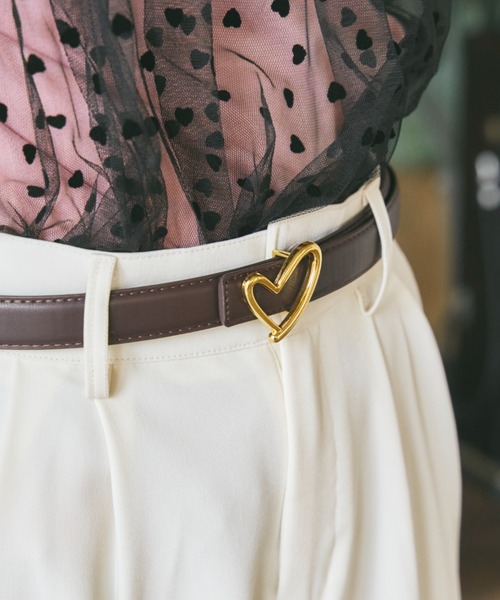 Birthday room(バースデイルーム)の「ハートモチーフベルト(ベルト・レディース・ブラック/ブラウン・FREE)」の6枚目の写真