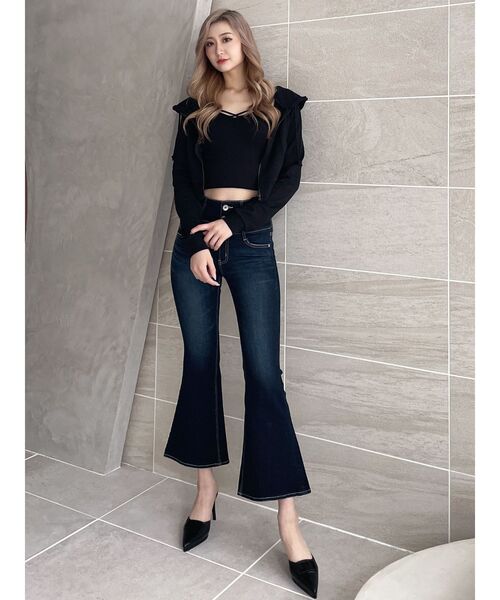 GYDA（ジェイダ）の「BASICショートパーカー（パーカー・レディース・ブラック/オフホワイト/グレー・FREE）」の13枚目の写真