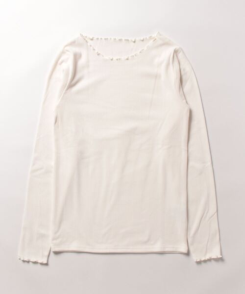 and it_(アンドイット)の「起毛リブメロークルーネック長袖Tシャツ(Tシャツ/カットソー・レディース・ブルー/グレイッシュベージュ/グリーン/アイボリー/ブラック・M)」の2枚目の写真