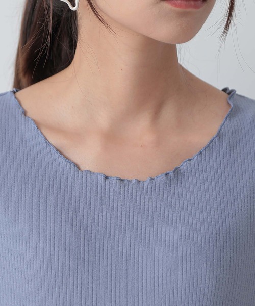 and it_(アンドイット)の「起毛リブメロークルーネック長袖Tシャツ(Tシャツ/カットソー・レディース・ブルー/グレイッシュベージュ/グリーン/アイボリー/ブラック・M)」の22枚目の写真