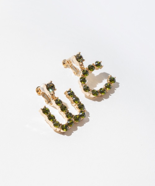 WCJ（ダブルシージェイ）の「WCビジューイヤリング（イヤリング・レディース・ブラック/グリーン・FREE）」の2枚目の写真