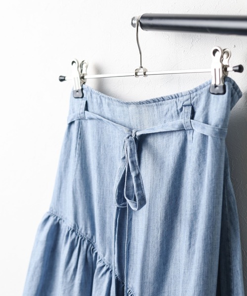 CIMARRON（シマロン）の「【Kt】【CIMARRON JEANS】ランダムティアードスカート（スカート・レディース・ブルー・MEDIUM）」の2枚目の写真