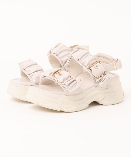 Shoes in Closet(シューズインクローゼット)の「+6.5㎝ 軽量 厚底 ギャザーベルト バックル スポーツ サンダル 6294(サンダル・レディース・ブラック×ブラック/アイボリー/グレー系/ピンク・XS/3L/M/L/LL/S)」の20枚目の写真