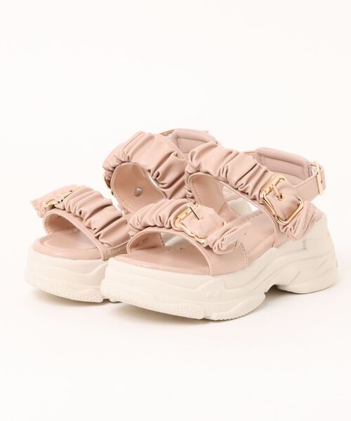 Shoes in Closet(シューズインクローゼット)の「+6.5㎝ 軽量 厚底 ギャザーベルト バックル スポーツ サンダル 6294(サンダル・レディース・ブラック×ブラック/アイボリー/グレー系/ピンク・XS/3L/M/L/LL/S)」の21枚目の写真
