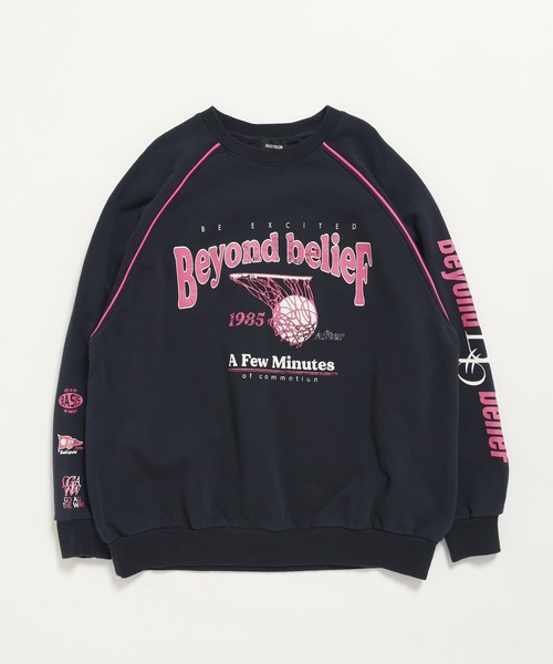 PBLIM（ページボーイリム）の「PBLIM/スポーティーロゴスウェット（スウェット・レディース・オフホワイト/ネイビー/グリーン・MEDIUM/LARGE）」の3枚目の写真