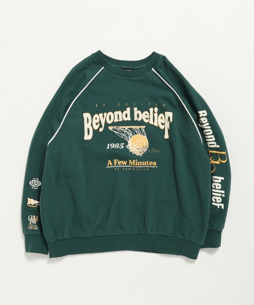 PBLIM（ページボーイリム）の「PBLIM/スポーティーロゴスウェット（スウェット・レディース・オフホワイト/ネイビー/グリーン・MEDIUM/LARGE）」の2枚目の写真