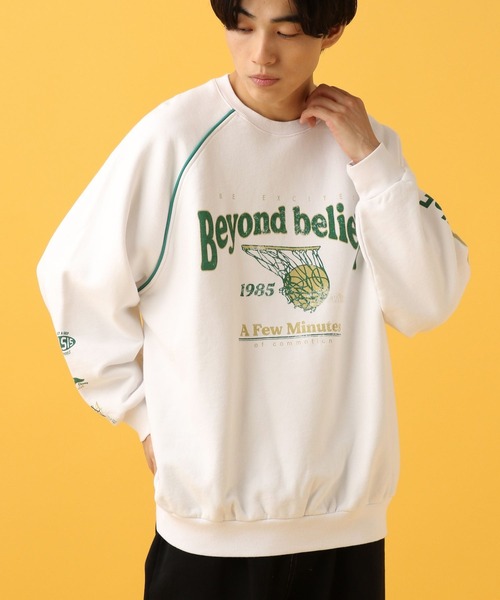 PBLIM（ページボーイリム）の「PBLIM/スポーティーロゴスウェット（スウェット・レディース・オフホワイト/ネイビー/グリーン・MEDIUM/LARGE）」の5枚目の写真