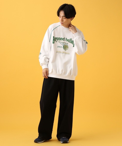 PBLIM（ページボーイリム）の「PBLIM/スポーティーロゴスウェット（スウェット・レディース・オフホワイト/ネイビー/グリーン・MEDIUM/LARGE）」の8枚目の写真