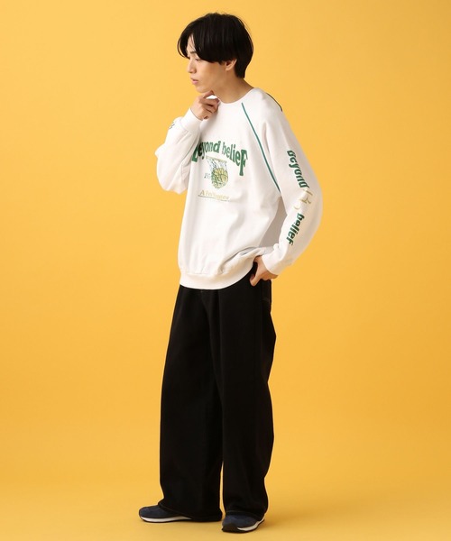 PBLIM（ページボーイリム）の「PBLIM/スポーティーロゴスウェット（スウェット・レディース・オフホワイト/ネイビー/グリーン・MEDIUM/LARGE）」の9枚目の写真