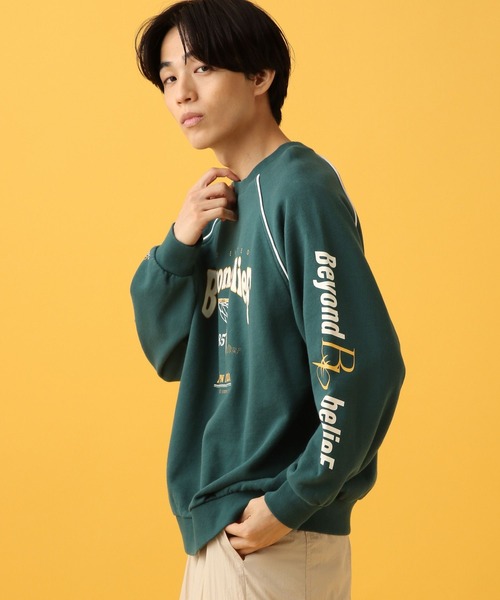 PBLIM（ページボーイリム）の「PBLIM/スポーティーロゴスウェット（スウェット・レディース・オフホワイト/ネイビー/グリーン・MEDIUM/LARGE）」の19枚目の写真