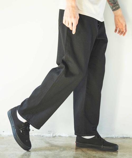 MR.OLIVE(ミスターオリーブ)の「RINSE WASH 8oz DENIM / 5 POCKET WIDE JEANS / M241103(デニムパンツ・メンズ・ブラック/インディゴブルー/キナリ・LARGE/SMALL/MEDIUM)」の3枚目の写真