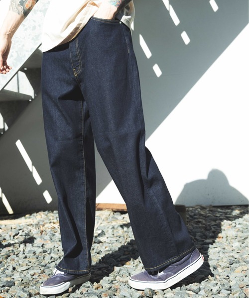 MR.OLIVE(ミスターオリーブ)の「RINSE WASH 8oz DENIM / 5 POCKET WIDE JEANS / M241103(デニムパンツ・メンズ・ブラック/インディゴブルー/キナリ・LARGE/SMALL/MEDIUM)」の4枚目の写真