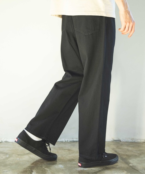 MR.OLIVE(ミスターオリーブ)の「RINSE WASH 8oz DENIM / 5 POCKET WIDE JEANS / M241103(デニムパンツ・メンズ・ブラック/インディゴブルー/キナリ・LARGE/SMALL/MEDIUM)」の9枚目の写真