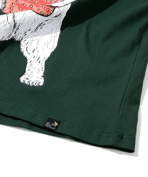 go slow caravan(ゴースローキャラバン)の「ogawa x gsc USA/C いちごクマ ロングスリーブTEE(Tシャツ/カットソー・メンズ・ホワイト/ブラック/グリーン系その他・MEDIUM/X-LARGE/LARGE)」の8枚目の写真
