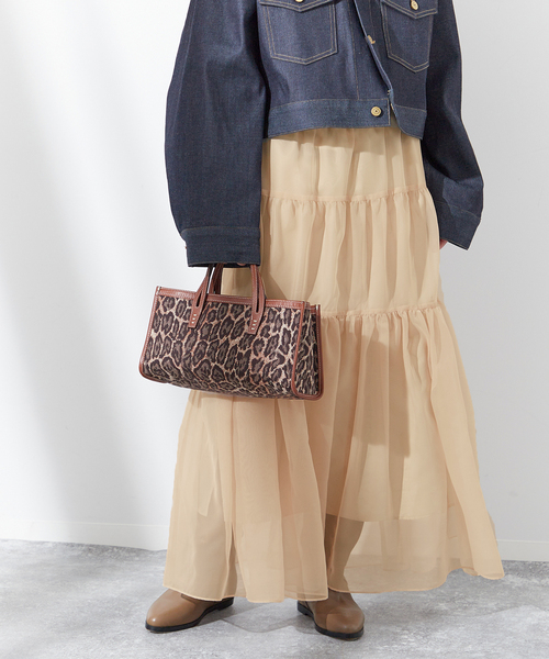 journal standard L'essage（ジャーナルスタンダードレサージュ）の「オーガンジーティアードスカート（スカート・レディース・ベージュ/ブラック・FREE）」の15枚目の写真