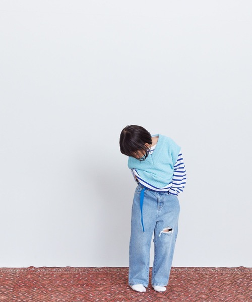 LOWRYS FARM（ローリーズファーム）の「カコウデニムストレートパンツ　 993711（デニムパンツ・キッズ・ブルー系その他/ブラック/ブルー/ブラック系その他・140cm/120cm/150cm/110cm/130cm）」の12枚目の写真