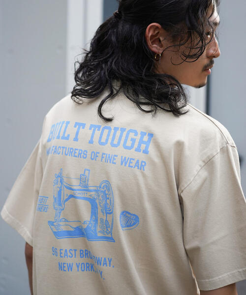 schott(ショット)の「Schott/ショット/HENLEY T-SHIRT"SEWING MACHINE"/ヘンリーTシャツ "ソーイングマシーン"(Tシャツ/カットソー・メンズ・ベージュ/ブラック・S/M/L/XL)」の16枚目の写真