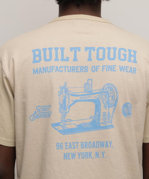 schott(ショット)の「Schott/ショット/HENLEY T-SHIRT"SEWING MACHINE"/ヘンリーTシャツ "ソーイングマシーン"(Tシャツ/カットソー・メンズ・ベージュ/ブラック・S/M/L/XL)」の5枚目の写真