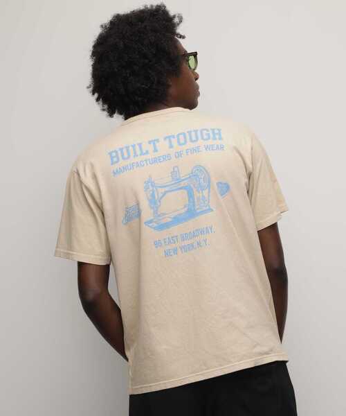 schott(ショット)の「Schott/ショット/HENLEY T-SHIRT"SEWING MACHINE"/ヘンリーTシャツ "ソーイングマシーン"(Tシャツ/カットソー・メンズ・ベージュ/ブラック・S/M/L/XL)」の4枚目の写真