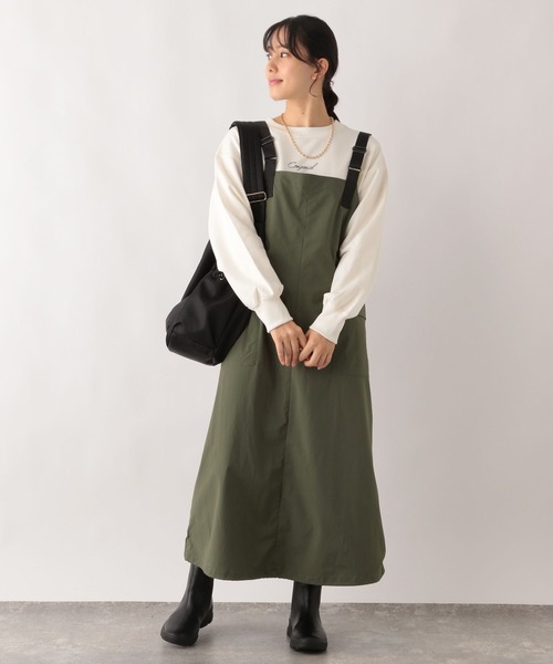 GLOBAL WORK(グローバルワーク)の「ミリタリージャンスカ/989585(ジャンパースカート・レディース・カーキ/ブラック/アイボリー・FREE)」の17枚目の写真