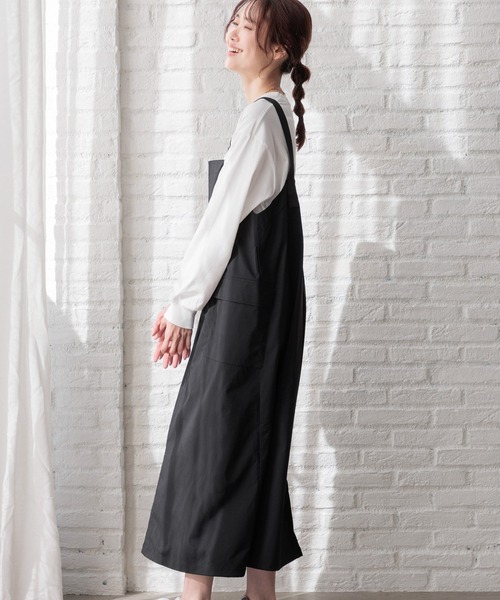 GLOBAL WORK(グローバルワーク)の「ミリタリージャンスカ/989585(ジャンパースカート・レディース・カーキ/ブラック/アイボリー・FREE)」の8枚目の写真