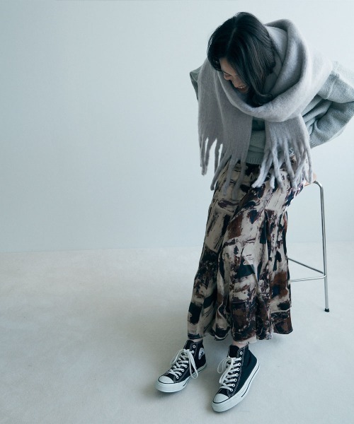 marjour(マージュール)の「ART PRINT SKIRT(スカート・レディース・ブルー/ベージュ・M)」の4枚目の写真