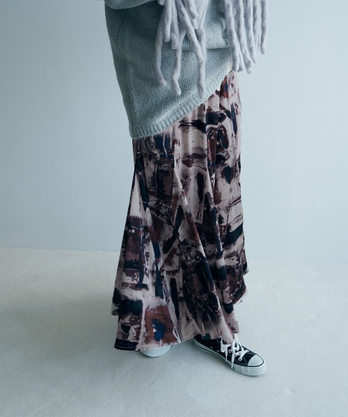 marjour(マージュール)の「ART PRINT SKIRT(スカート・レディース・ブルー/ベージュ・M)」の7枚目の写真