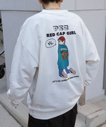 【PEZ × RED CAP GIRL】コラボ ビッグシルエット バックプリント刺繍 プルオーバースウェット ユニセックス
