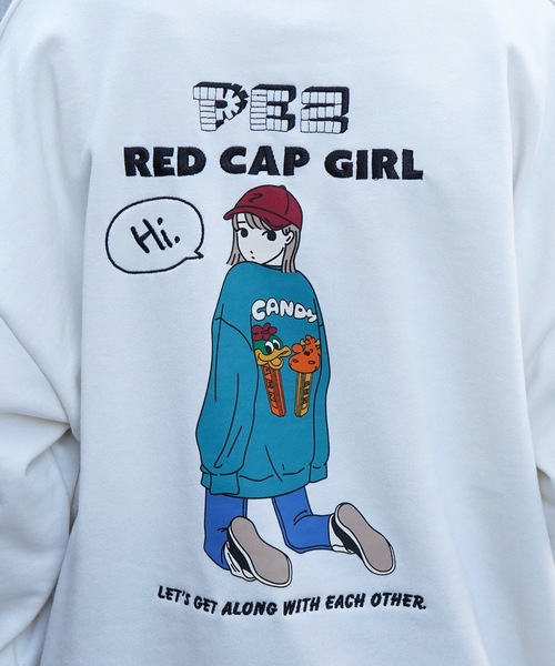 Red Cap Girl(レッドキャプガール)の「【PEZ × RED CAP GIRL】コラボ ビッグシルエット バックプリント刺繍 プルオーバースウェット ユニセックス(スウェット・メンズ・ネイビー/杢グレー/チャコールグレー/アイボリー・M/L)」の10枚目の写真