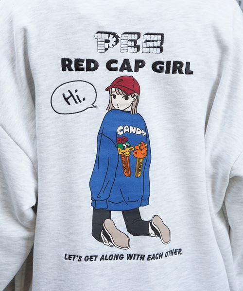Red Cap Girl(レッドキャプガール)の「【PEZ × RED CAP GIRL】コラボ ビッグシルエット バックプリント刺繍 プルオーバースウェット ユニセックス(スウェット・メンズ・ネイビー/杢グレー/チャコールグレー/アイボリー・M/L)」の16枚目の写真