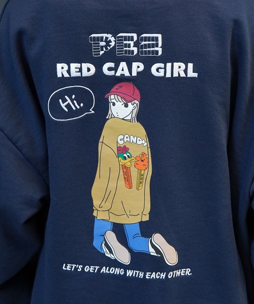 Red Cap Girl(レッドキャプガール)の「【PEZ × RED CAP GIRL】コラボ ビッグシルエット バックプリント刺繍 プルオーバースウェット ユニセックス(スウェット・メンズ・ネイビー/杢グレー/チャコールグレー/アイボリー・M/L)」の22枚目の写真