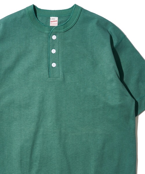 Healthknit（ヘルスニット）の「【Healthknit】Max Weight Jersey Henleyneck S/S / マックスウェイト ジャージー ヘンリーネックTシャツ（Tシャツ/カットソー・メンズ・オフホワイト/ブラック/ネイビー/マスタード/グリーン・LARGE/MEDIUM/X-LARGE）」の3枚目の写真