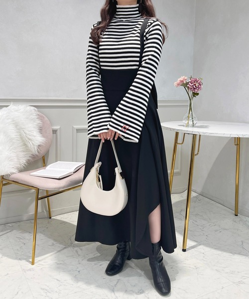 apres jour（アプレジュール）の「取り外しリボン＋サス付きジャンスカ【ZOZOTOW限定アイテム】（ジャンパースカート・レディース・グレイッシュベージュ/ブラック/ブラック系その他・X-LARGE/フリー）」の18枚目の写真