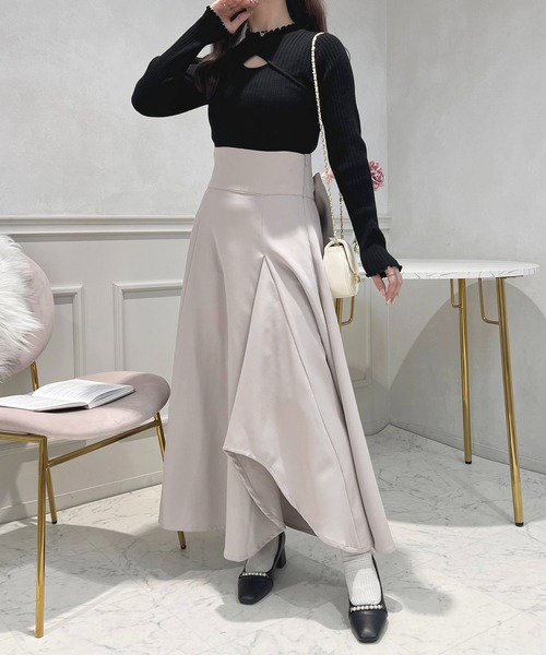 apres jour（アプレジュール）の「取り外しリボン＋サス付きジャンスカ【ZOZOTOW限定アイテム】（ジャンパースカート・レディース・グレイッシュベージュ/ブラック/ブラック系その他・X-LARGE/フリー）」の13枚目の写真