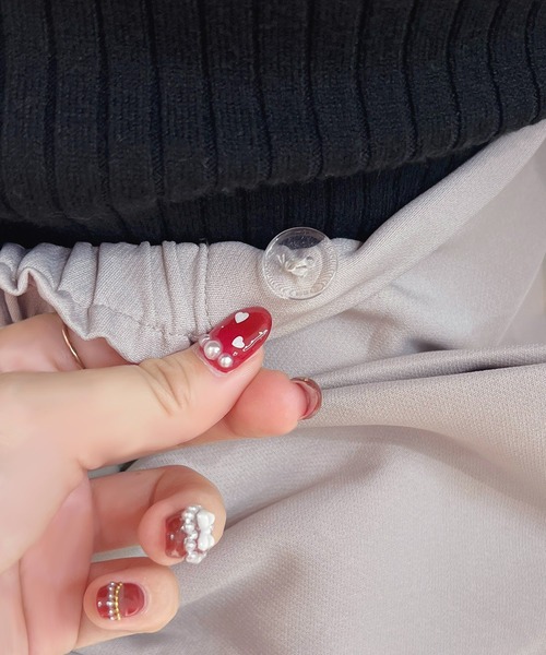 apres jour（アプレジュール）の「取り外しリボン＋サス付きジャンスカ【ZOZOTOW限定アイテム】（ジャンパースカート・レディース・グレイッシュベージュ/ブラック/ブラック系その他・X-LARGE/フリー）」の6枚目の写真