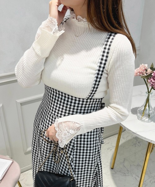 apres jour（アプレジュール）の「取り外しリボン＋サス付きジャンスカ【ZOZOTOW限定アイテム】（ジャンパースカート・レディース・グレイッシュベージュ/ブラック/ブラック系その他・X-LARGE/フリー）」の8枚目の写真