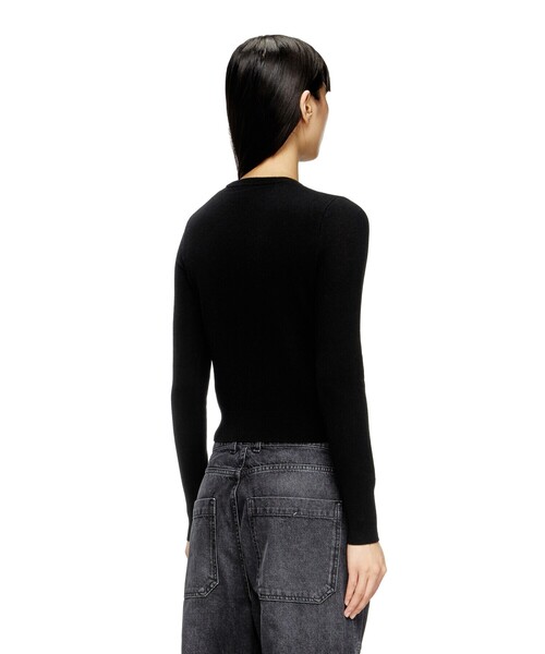 DIESEL 美品近年モデル グレン期長袖ニットセーター dannyandzee薄灰色ボタン付きクルーネックニットセーター