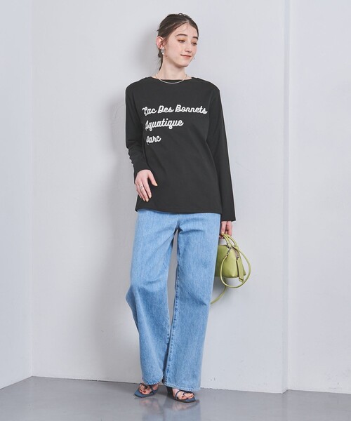 mucci（ムッチ）の「【別注】＜mucci＞LOGO ロングスリーブ Ｔシャツ（Tシャツ/カットソー・レディース・ブラック/ベージュ・0）」の7枚目の写真