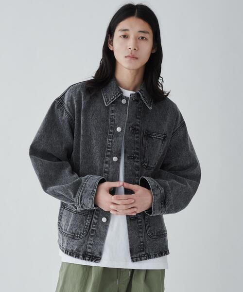 THE STANDARD（ザスタンダード）の「WEGO/デニムカバーオール（デニムジャケット・メンズ・ホワイト/ブラック・LARGE/MEDIUM）」の16枚目の写真