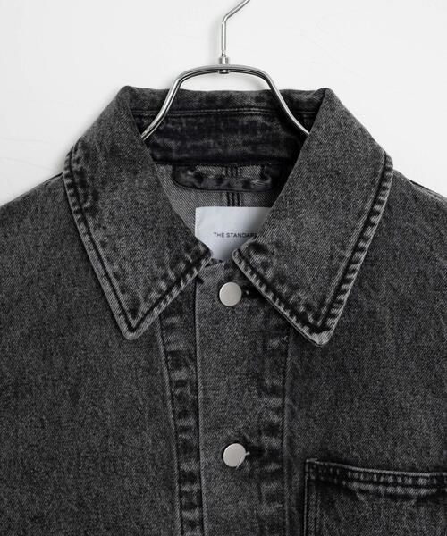 THE STANDARD（ザスタンダード）の「WEGO/デニムカバーオール（デニムジャケット・メンズ・ホワイト/ブラック・LARGE/MEDIUM）」の13枚目の写真