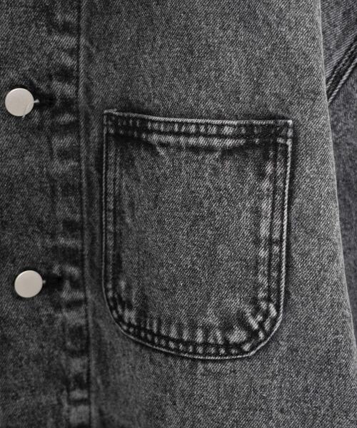 THE STANDARD（ザスタンダード）の「WEGO/デニムカバーオール（デニムジャケット・メンズ・ホワイト/ブラック・LARGE/MEDIUM）」の14枚目の写真