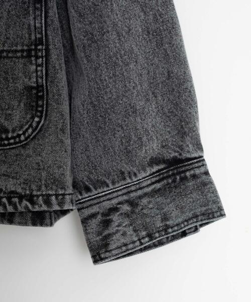 THE STANDARD（ザスタンダード）の「WEGO/デニムカバーオール（デニムジャケット・メンズ・ホワイト/ブラック・LARGE/MEDIUM）」の8枚目の写真