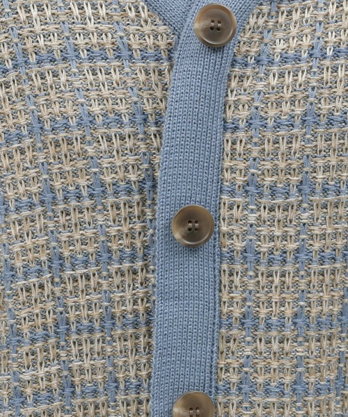 LAKOLE（ラコレ）の「7ゲージツイーディーニットカーディガン / 108706（カーディガン/ボレロ・レディース・ブルー/ネイビー/アイボリー・MEDIUM/SMALL）」の7枚目の写真