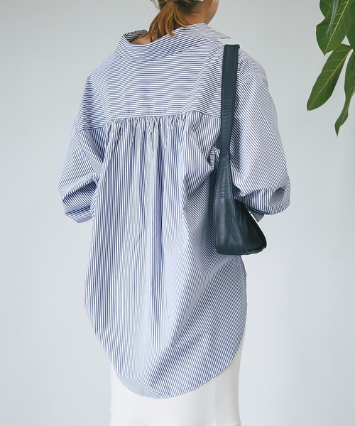 un dix cors(アンディコール)の「ストライプシンプルシャツ(シャツ/ブラウス・レディース・ネイビー/グリーン/ピンク・FREE)」の21枚目の写真