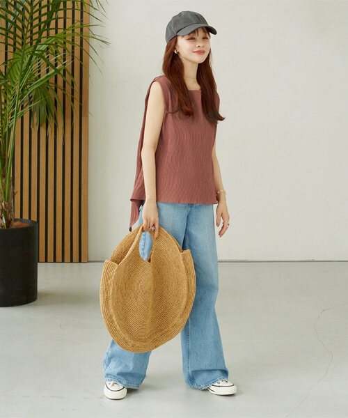 KOBE LETTUCE（コウベレタス）の「[ 田中亜希子さんコラボ ]　ワッシャーバックディテールトップス（その他トップス・レディース・ホワイト/レッド系/ターコイズブルー/ブラック・M/PM）」の4枚目の写真