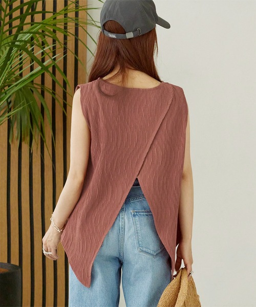 KOBE LETTUCE（コウベレタス）の「[ 田中亜希子さんコラボ ]　ワッシャーバックディテールトップス（その他トップス・レディース・ホワイト/レッド系/ターコイズブルー/ブラック・M/PM）」の12枚目の写真