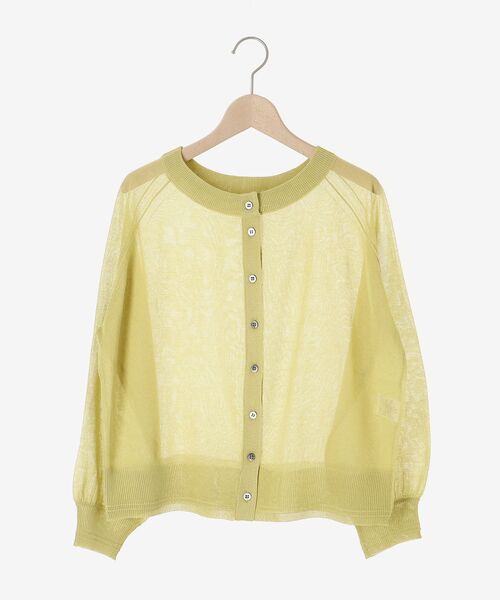 le.coeur blanc（ルクールブラン）の「シアー前後2WAYクルーカーディガン（カーディガン/ボレロ・レディース・ライトグリーン/ネイビー/オフホワイト・38）」の11枚目の写真